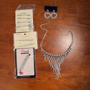 Silver & Rhinestone Jewelry and Hair Accessories